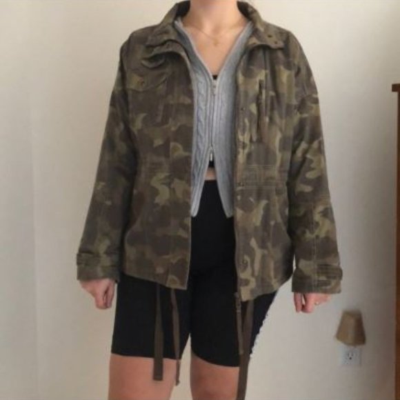 Anthropologie Camo Anorak-Style Jacket - Picture 1 of 12